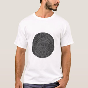 マンホールの蓋の黒い大理石 Tシャツ