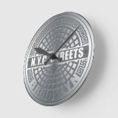 マンホールの蓋ブルックリン ラウンド壁時計 (傾斜)