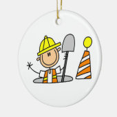 マンホールのTシャツおよびギフトの建設作業員 セラミックオーナメント (左)