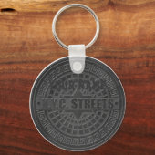 マンホールは黒い大理石を覆う キーホルダー (正面)