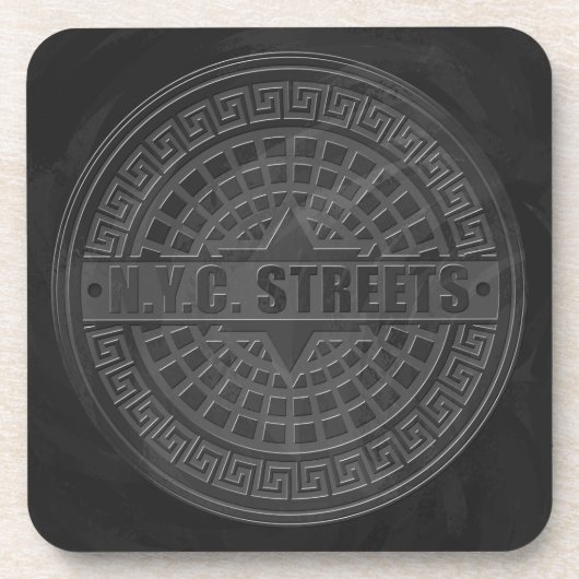 マンホールは黒い大理石を覆う コースター (正面)