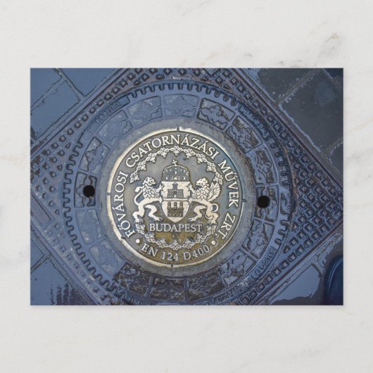マンホールカバーのブダペスト紋章 ポストカード (正面)