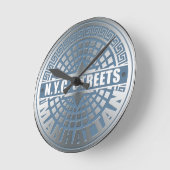 マンホールカバーマンハッタン ラウンド壁時計 (傾斜)