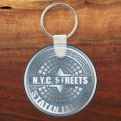 マンホールスタテンアイランドブルー キーホルダー (正面)