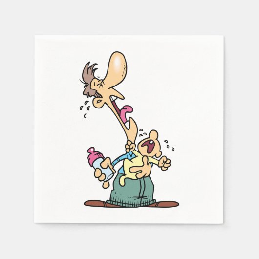 マンホールディングア泣き叫びベビー紙ナプキンス スタンダードカクテルナプキン (正面)