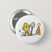 マンホールボタンの建設作業員 缶バッジ (正面&裏面)