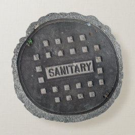 マンホール蓋丸枕 ラウンドクッション