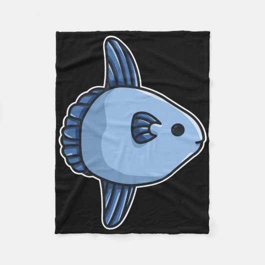 マンボウ 魚 フリースブランケット (正面)
