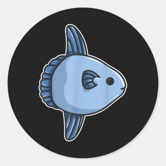 マンボウ 魚 ラウンドシール (正面)