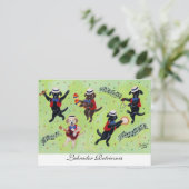 マンボラブラドールミュージシャン絵画ズ ポストカード (スタンド正面)