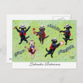 マンボラブラドールミュージシャン絵画ズ ポストカード (正面/裏面)