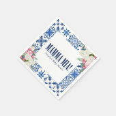 マンマイタリアンミアブルーフローラ スタンダードカクテルナプキン (角)