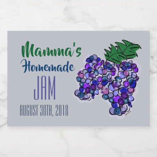 マンマズ自家製ジャムブドウカスタマイズ フードラベル (シングルラベル)