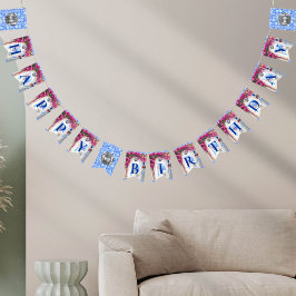 マンマミアグリークアイランドディスコボールハッピーバースデー バンティングフラッグ