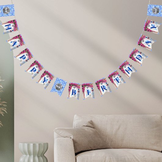 マンマミアグリークアイランドディスコボールハッピーバースデー バンティングフラッグ