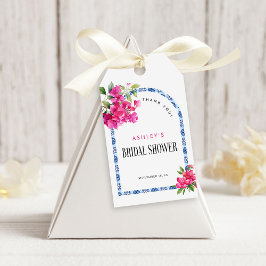 マンマミアフローラブルータイルアーチブライダルシャワー ギフトタグ