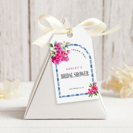 マンマミアフローラブルータイルアーチブライダルシャワー ギフトタグ