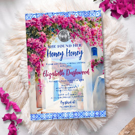 マンマミアブルータイルディスコボールブライダルシャワー 招待状