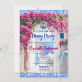 マンマミアブルータイルディスコボールブライダルシャワー 招待状 (正面)