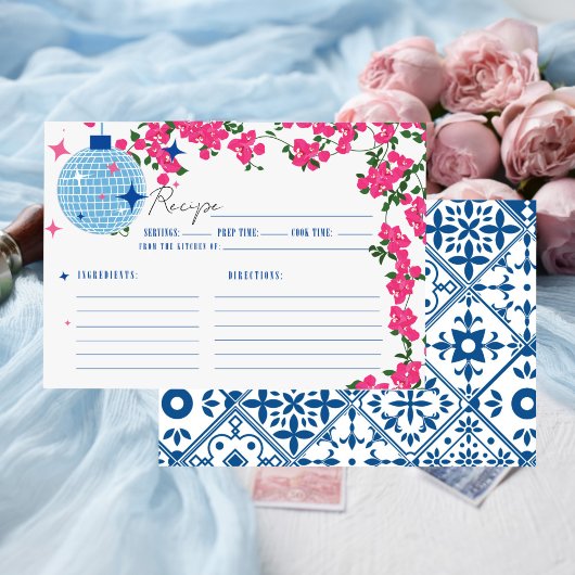 マンマミアブーゲンビリアブライダルシャワーレシピカード エンクロージャーカード