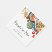 マンマミア！水彩食品イタリアン赤ちゃんシャワー スタンダードランチョンナプキン (角)