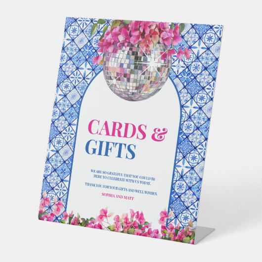 マンマ・ミア ギフト テーブル カードとギフト 台座サイン (正面)