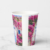 マンマ・ミア ギリシャ ブルー タイル ピンクの花 ディスコボール 紙コップ (右)