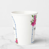 マンマ・ミア フローラル ブルー タイル ブライズシャワー 紙コップ (左)