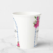 マンマ・ミア フローラル ブルー タイル ブライズシャワー 紙コップ (右)