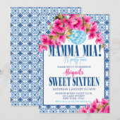 マンマ・ミーア！Sweet 16 バースデー 招待状 (正面/裏面)