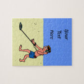 マンメタル検出ビーチ ジグソーパズル (横)