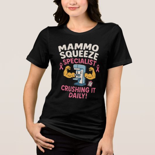 マンモグラフィーおもしろい技術 トライブレンドＴシャツ (正面)