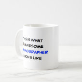 マンモグ素晴らしラフ コーヒーマグカップ (正面左)