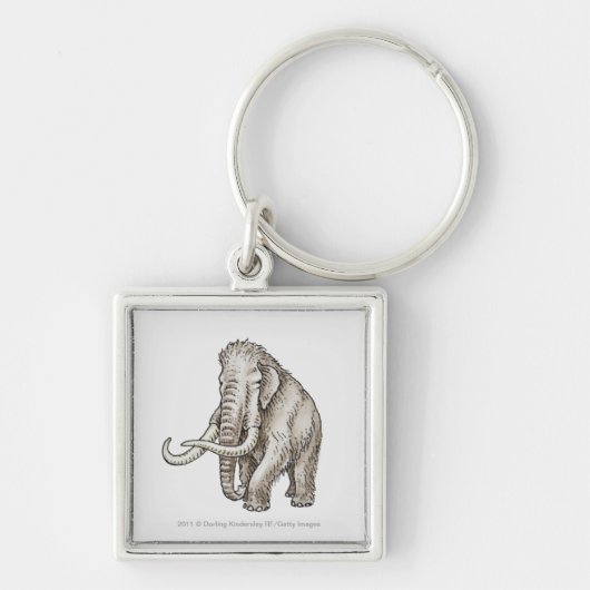 マンモスのイラストレーション キーホルダー (正面)