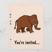 マンモスの誕生会 招待状 (正面/裏面)