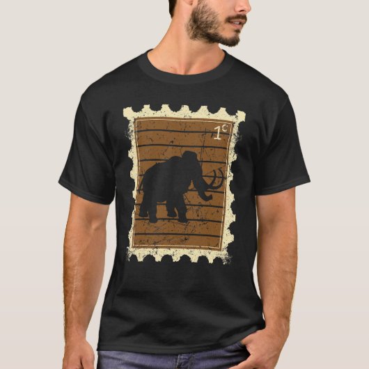 マンモスの郵便切手 Tシャツ (正面)