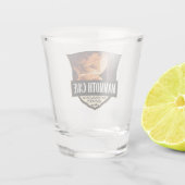 マンモスケーブナショナルパークイラストレーションレトロアート ショットグラス (裏面)