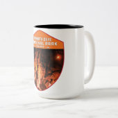マンモスケーブナショナルパークケンタッキーヴィンテージレトロ ツートーンマグカップ (正面右)