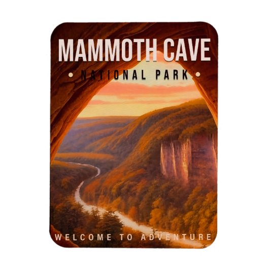 マンモスケーブナショナルパークケンタッキーヴィンテージ マグネット (縦)