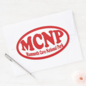 マンモスケーブ国立公園赤い楕円シール 楕円形シール (封筒)