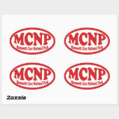 マンモスケーブ国立公園赤い楕円シール 楕円形シール (シート)