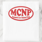 マンモスケーブ国立公園赤い楕円シール 楕円形シール (バッグ)