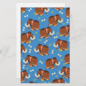 マンモスパターンかわいい漫画。 便箋 (正面/裏面)