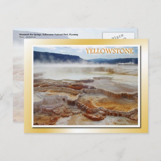 マンモスホット春イエローストーン国立公園 ポストカード (正面/裏面)