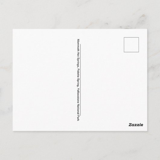 マンモスホット春イエローストーン国立公園 ポストカード (裏面)