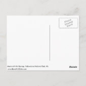 マンモスホット春、イエローストーン国立公園、Wy ポストカード (裏面)