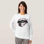 マンモスマウンテンカリフォルニアスキーロゴレディースフード付きスウェットシャツ Tシャツ (正面フル)