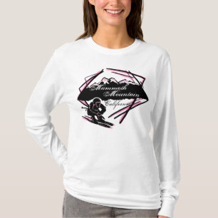 マンモスマウンテンカリフォルニアスキーロゴレディースフード付きスウェットシャツ Tシャツ