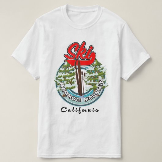 マンモスマウンテンカリフォルニアスキーロゴ Tシャツ (デザイン正面)