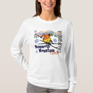マンモスマウンテンカリフォルニアスキー標高フード付きスウェットシャツ Tシャツ